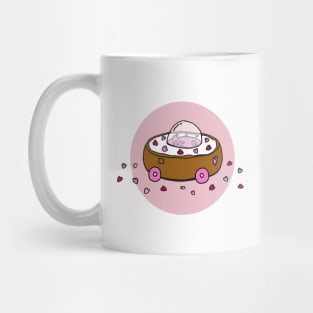 Valentine's Day Donut Car with Heart Sprinkles (Pink) Mug